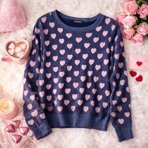 Wildfox Pink Heart Sweater Small Valentine Cozy Soft Girl Cottagecore
